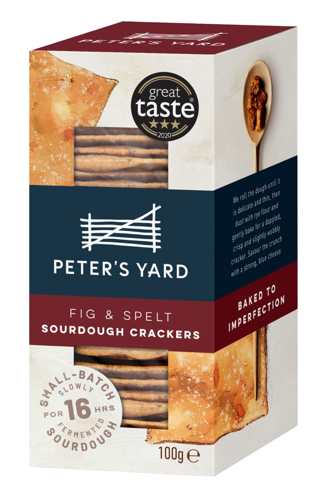Peter's Yard Fig & Spelt Sourdough Crackers 100g - Pack of 3