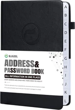 Address Book with Alphabetical Tabs, Hardcover Password Book, Small Address Orga