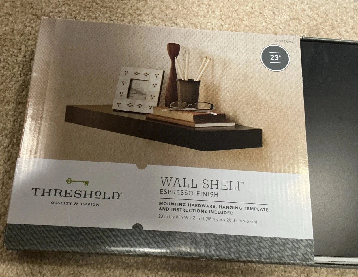 Set Of 2 Threshold 23” Floating Wall Shelf Black Hardware Included