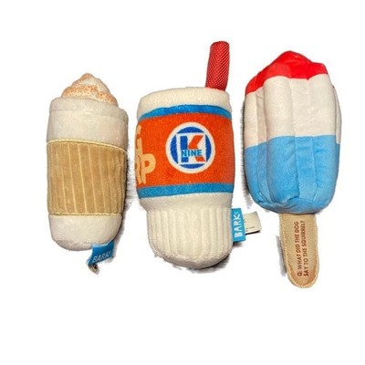 3 Bark Box Dog Toys Big Burp Slurp Plush Small Dog Toy 