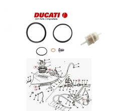 Ducati 350 400 600 750 900 SS SL Benzinfilter Dichtung Tank Tankgeber Tankdeckel