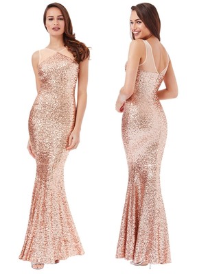 sequin fishtail prom dress
