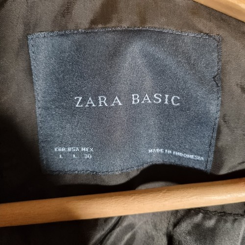 Zara Basic Girls Coat Size Large Black Duck and Down Filled Quilted Belted - Picture 6 of 10