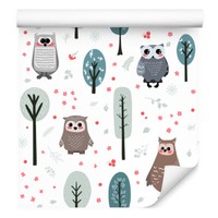 10M Vlies Blumen Tapete Kinderzimmer VöGel Eulen Wald BäUme Flora Motiv Xxl 2632