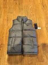 Reebok Sleeveless Puffer Vest Charcoal Gray Black Full Zip Boys Large 14-16 New