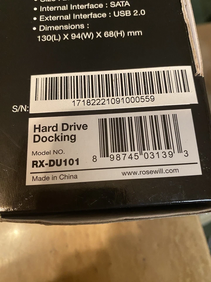 Rosewill Hard Drive Docking Station - RX-DU101 - New - Image 3 of 4