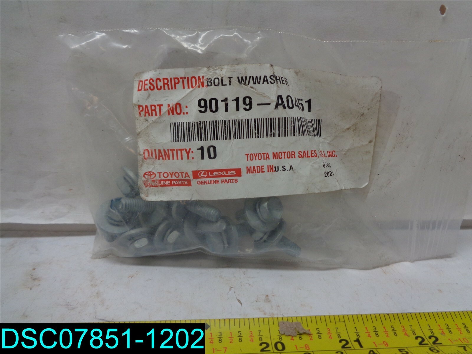 QTY=10: Genuine Toyota Bolt with Washer OE 90119A0451 | eBay