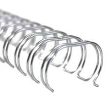 Double Loop Wire Binding Supplies, 3:1 Pitch 1/4" Diameter Silver (100 pcs)