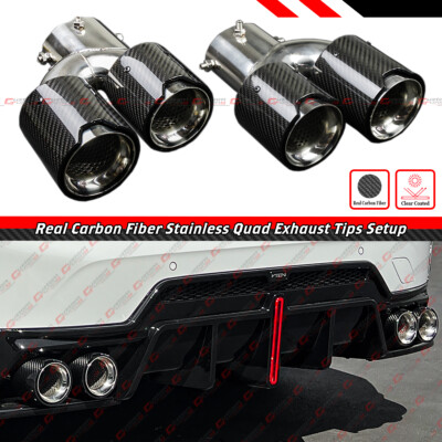 FOR BMW M240i M440i M550i Z4 M40i CARBON FIBER STAINLESS STEEL QUAD EXHAUST TIP