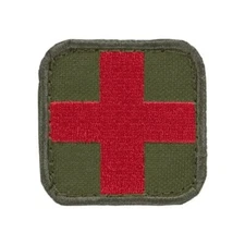 Medic First Aid EMT Paramedic Combat Patch 2”x 2” Hook Loop Closure - Olive Drab