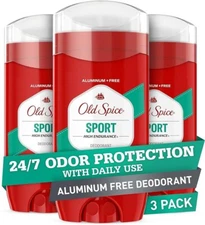 Old Spice Aluminum Free Deodorant for Men, High Endurance Sport, 24/7 3 pack