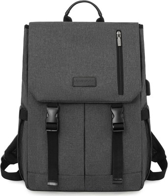 Laptop Rucksack Damen Herren 15.6 Zoll Schulrucksack Wasserfest Uni Grau