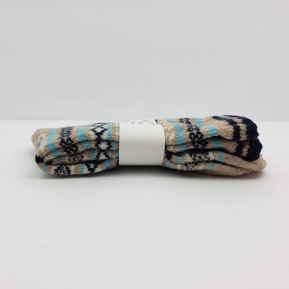 Moda Boutique Mujer Talla Única Diseño Azul Tostado Mezcla de Lana Cálidos Calcetines Redondos 1 Paquete Foto 3 de 4