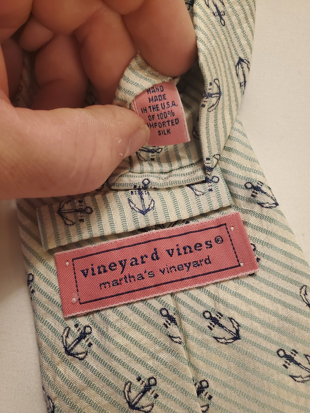 Vineyard Vines VV Marthas Vineyard Mens Silk Tie Anch… Gem