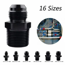 2Pcs Various AN to NPT Fitting Oil/Fuel Hose/Line Straight Male Thread Adapter