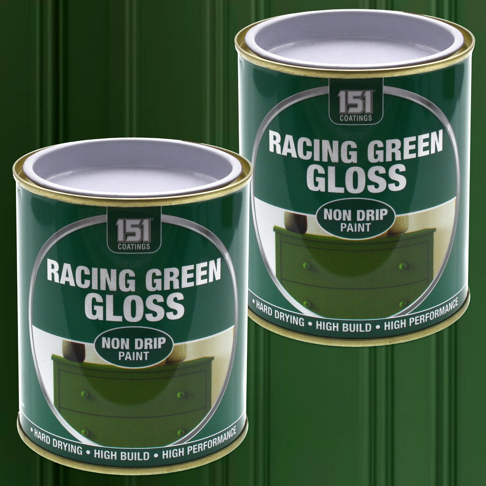Dark Green Gloss Paint 2 x 300ml Wood/Metal Racing Forest Deep Interior