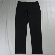 Plaid & Plain 34 x 32 Black Skinny Fit Tech Wicking Mens Dress Pants