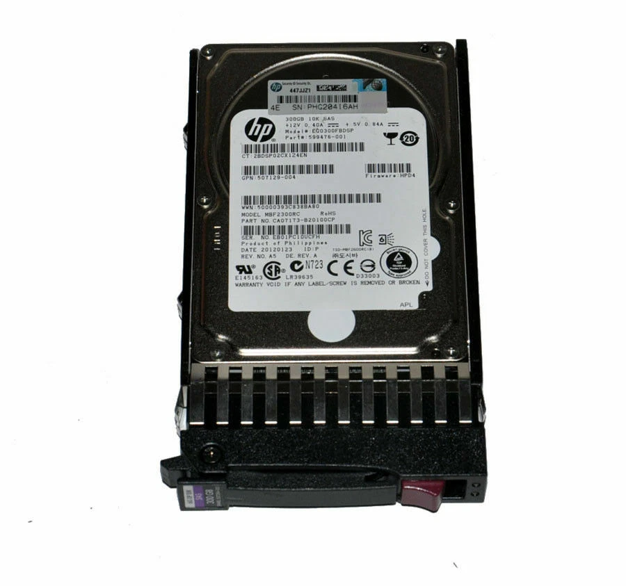 HP 300GB SAS 2.5 6G DP 10k 10000rpm SFF HDD 504014-003 493083-001 G6 7 Caddy - Image 3 of 4