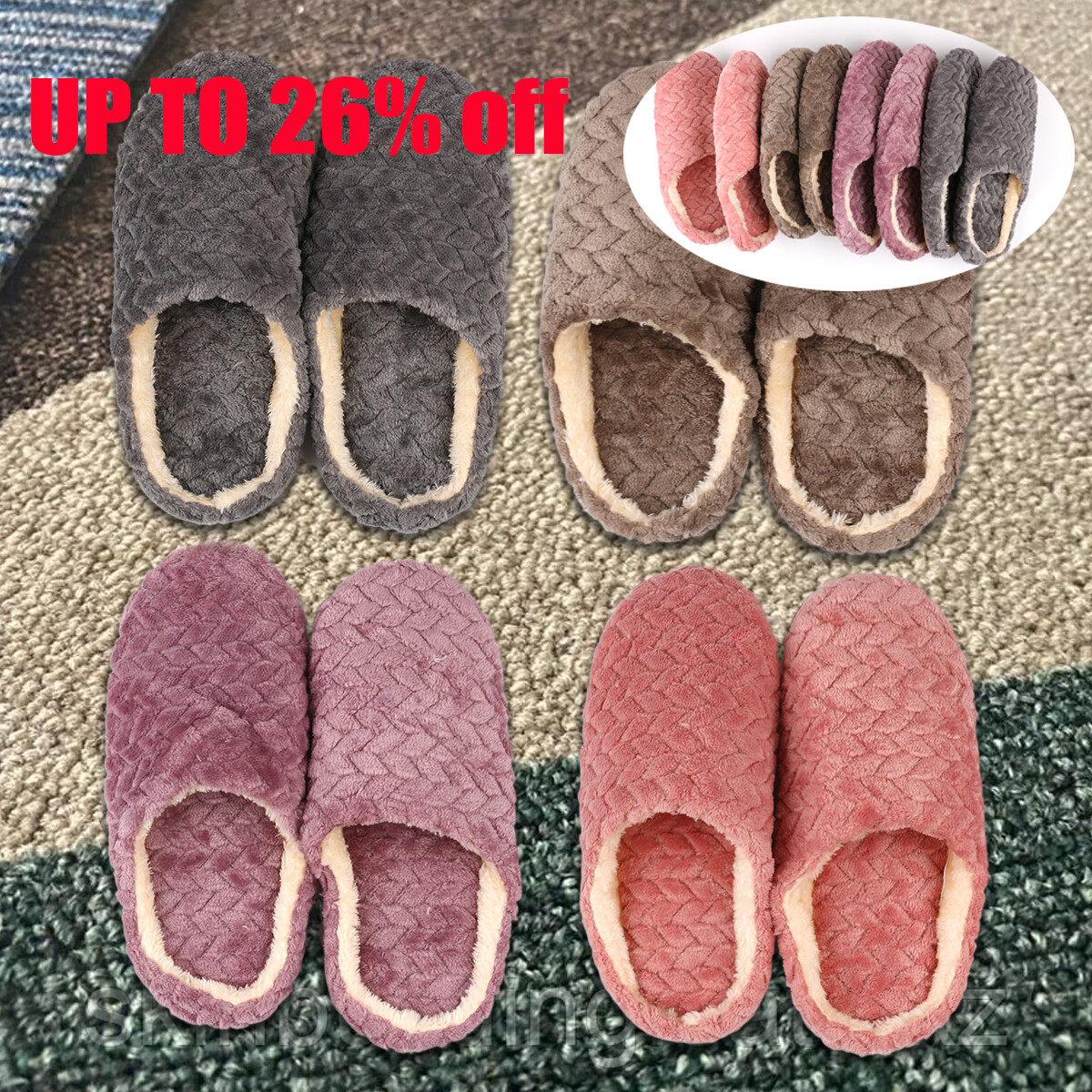 Women Mens Winter Indoor Outdoor Slippers Warm Slip on Cozy Bedroom House  Shoes