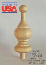 Wood Finial 4-9/16" H Maple bedpost #3F2T
