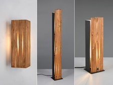 Rustikale besondere Lampen aus Holz für Wohnzimmer Ecke, Fensterbank & Kommoden