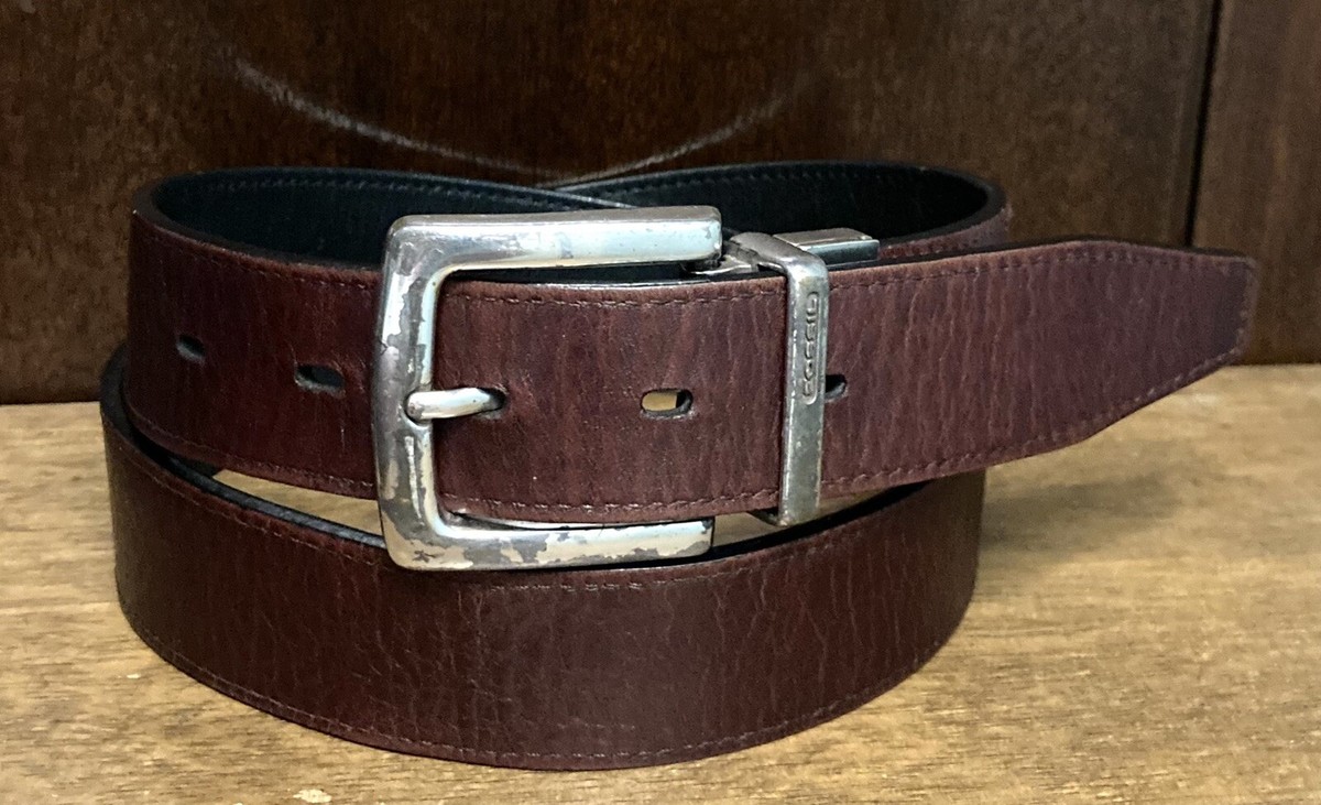 Fossil BLACK BROWN GENUINE LEATHER 1 3/4\