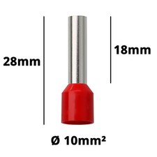 Aderendhülsen 10mm² lang rot isoliert Hüls...