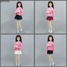 Pink Fashion Clothes Set for 11.5" 1/6 Doll Outfits Sweatshirt Hoodie Skirt Toys