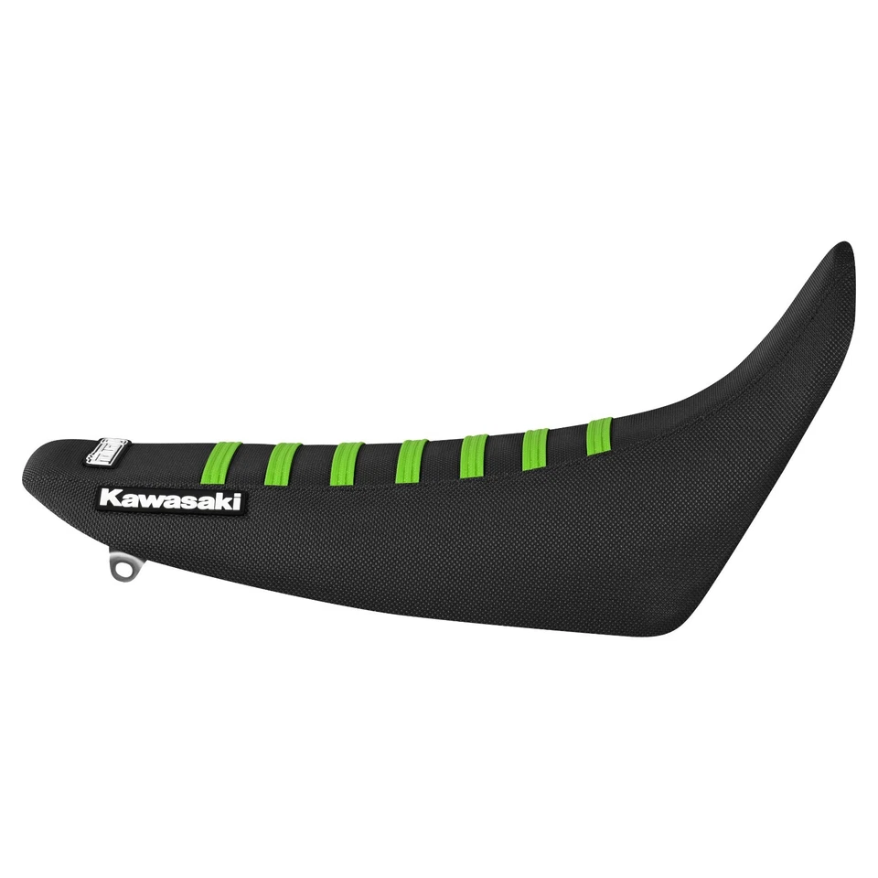 Funda de asiento Kawasaki KDX 200/220 1995-2007 costillas negras/verdes #85 logotipo Foto 2 de 4