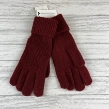 Treasure  Bond Womens Gloves Knit Red Syrah One Size