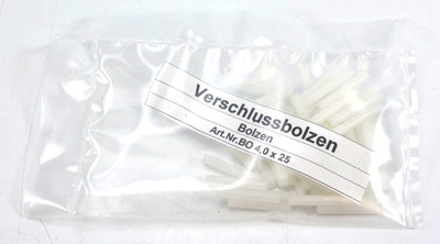 48x Pflitsch BO 4,0x25 Verschlussbolzen UNI Einsätze weiß NEU