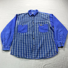 VINTAGE Wrangler Shirt Mens Large Blue Denim Button Up Western Rodeo 90s Adult