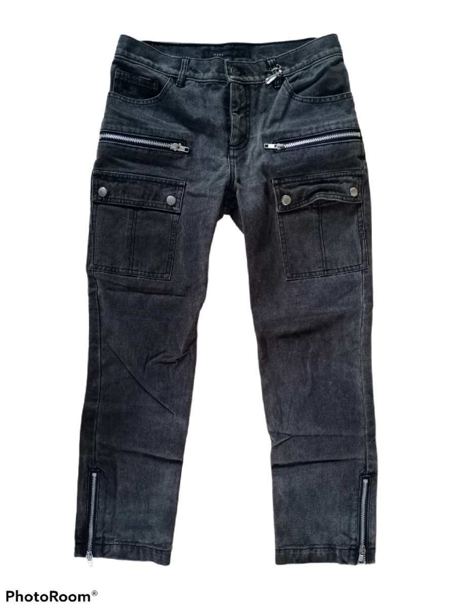 Marc Jacobs Luxury Zipper Designers Slim Fit Black Jeans 30 Biker