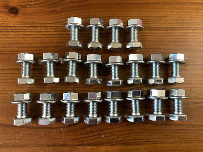 M10 Schrauben x 25 mm lang und M10 Flanschmuttern - je 20 Stück