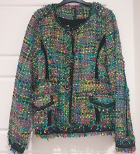 Berek Blazer Multicoloured Uk Size 12; Never Worn 64% Acrylic, 36% Polyester
