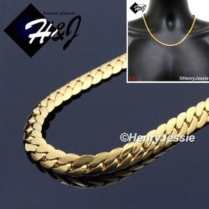 Authentic 20"MEN's 3mm Gold Plated Miami Cuban Curb Chain Necklace*GN155