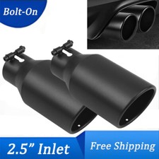 Set Of 2 Stainless Steel Exhaust Tip 2.5 Inlet 4 Outlet 9 Long Rolled Edge Set Of 2 Stainless Steel Exhaust Tip 2.5 Inlet 4 Outlet 9 Long Rolled Edge