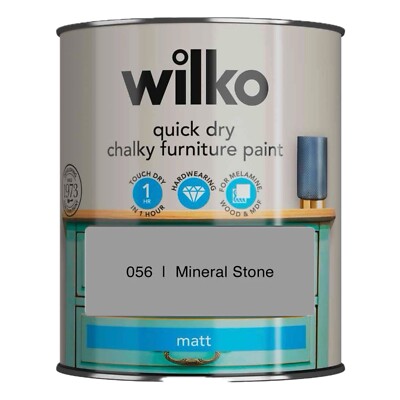 Wilko Mineralstein matt schnell trocknend kalkhaltig Möbelfarbe 750ml, strapazierfähig
