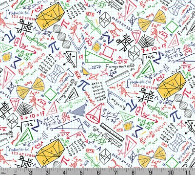 Math Equations Engineer Science Calculus Nerd Cotton Fabric Timeless Treasures