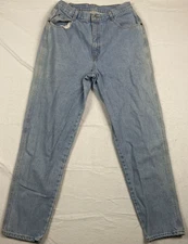 Vintage Gitano Size 16 Long High Waisted Tapered Leg Mom Jeans Blue Faded 90's