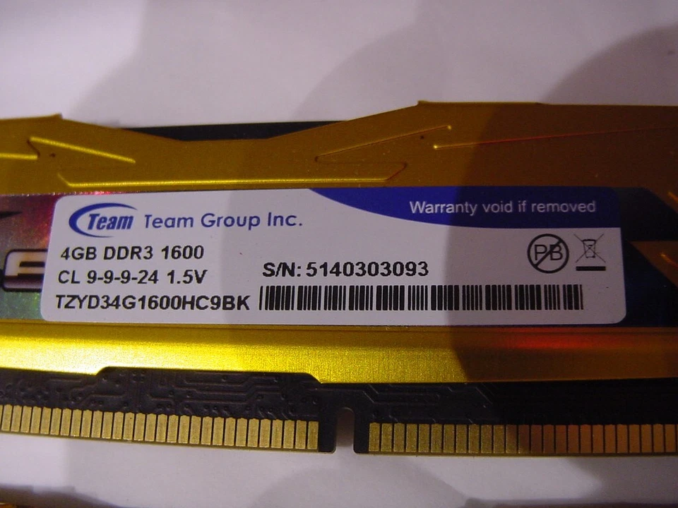 COMPUTER PC MEMORY - TEAM GROUP ZEUS 8GB 2X4GB DDR3 1600 1.5V TZYD34G1600HC9BK - Image 3 of 4