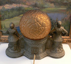 Vintage Art Deco  Minstrel Lamp  Couple Playing Concertina & Banjo Art Nouveau — photo 2