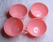Vintage Canada Gothamware 4 Pink Coffee Cups Made in the USA