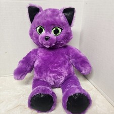 Build A Bear Purple Magic Kitty Cat Halloween 16" Plush Black Glitter Ears Paws