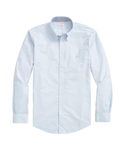 Brooks Brothers OCBD Oxford Button Down Shirt Mens 17-34 Blue Made