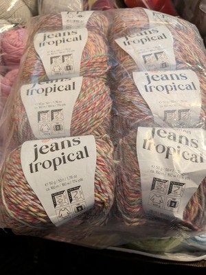 YarnArt Jeans Tropical Multicolor Gradient Fine Sport Yarn Set 8 Skeins 50g