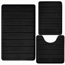Bathroom Rugs Set 3 Piece Memory Foam Bath Rugs Non Slip Washable Bathroom