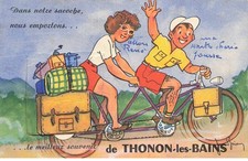 74 THONON LES BAINS #FG56221 VELO TANDEM CARTE A SYSTEME