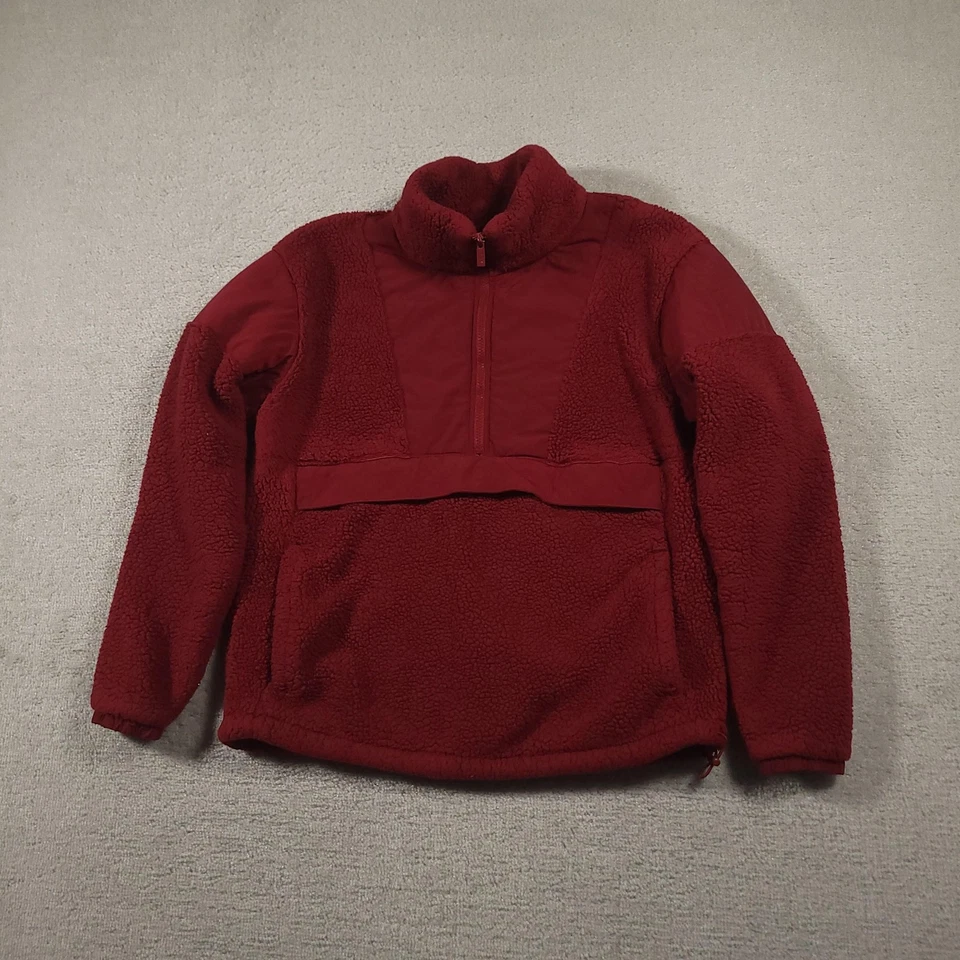 PINK Victoria's Secret Pullover Womens Medium Sherpa Fleece Half Zip Jacket Warm - Image 2 of 4