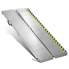 29" W X 6' L X 2" H 880 lbs Capacity Extended Aluminum Silver Wheelchair Ramp